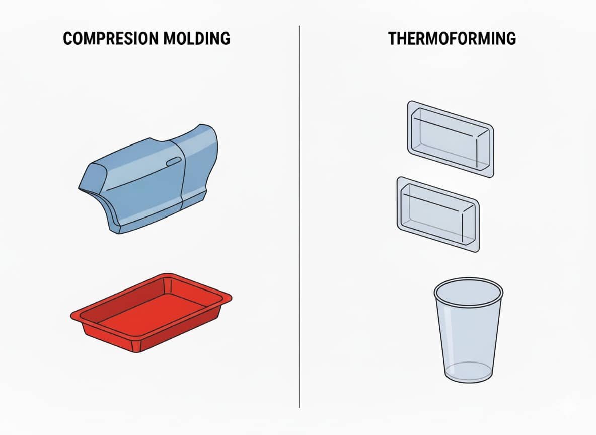 Compression molding and thermoforming