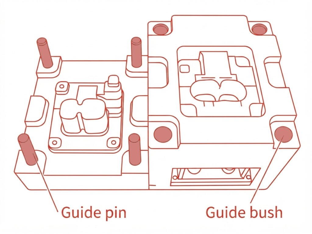Guide pin and guide bush