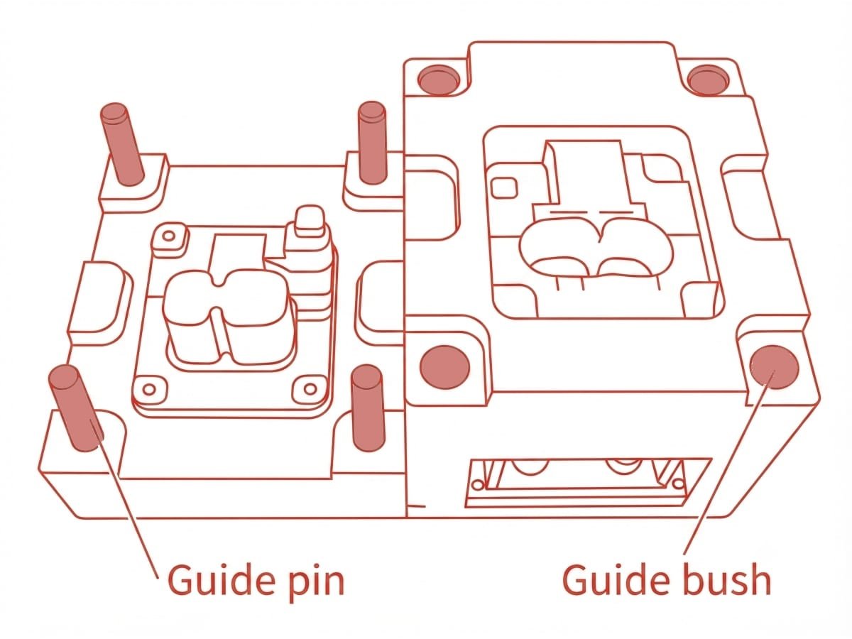 Guide pin and guide bush