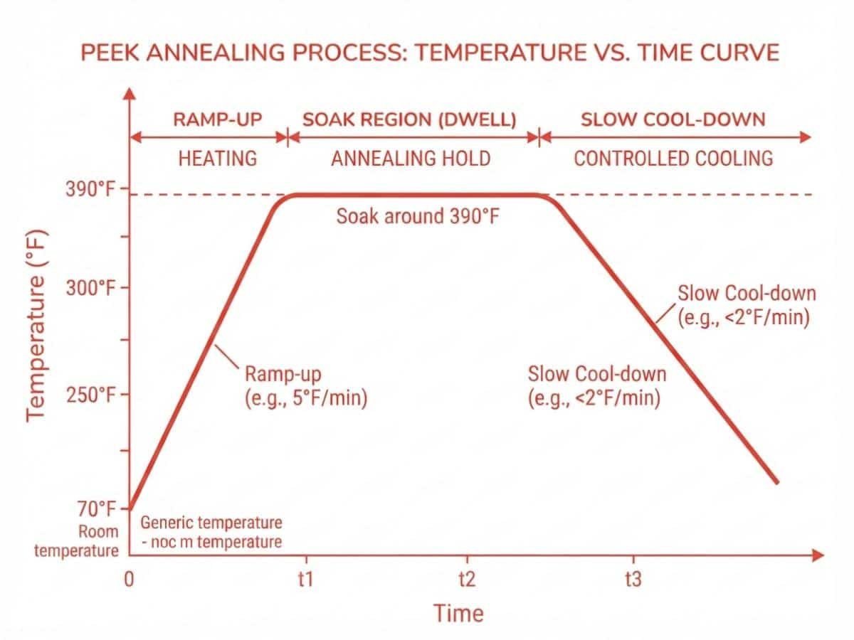 Understanding Plastic Annealing: Process, Benefits, and Best Practices 2 PEEK Annealing Temperature Cycle